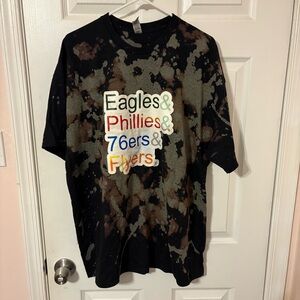 Gildan Black and Brown Philadelphia Sports Teams Tie-Dye T-Shirt